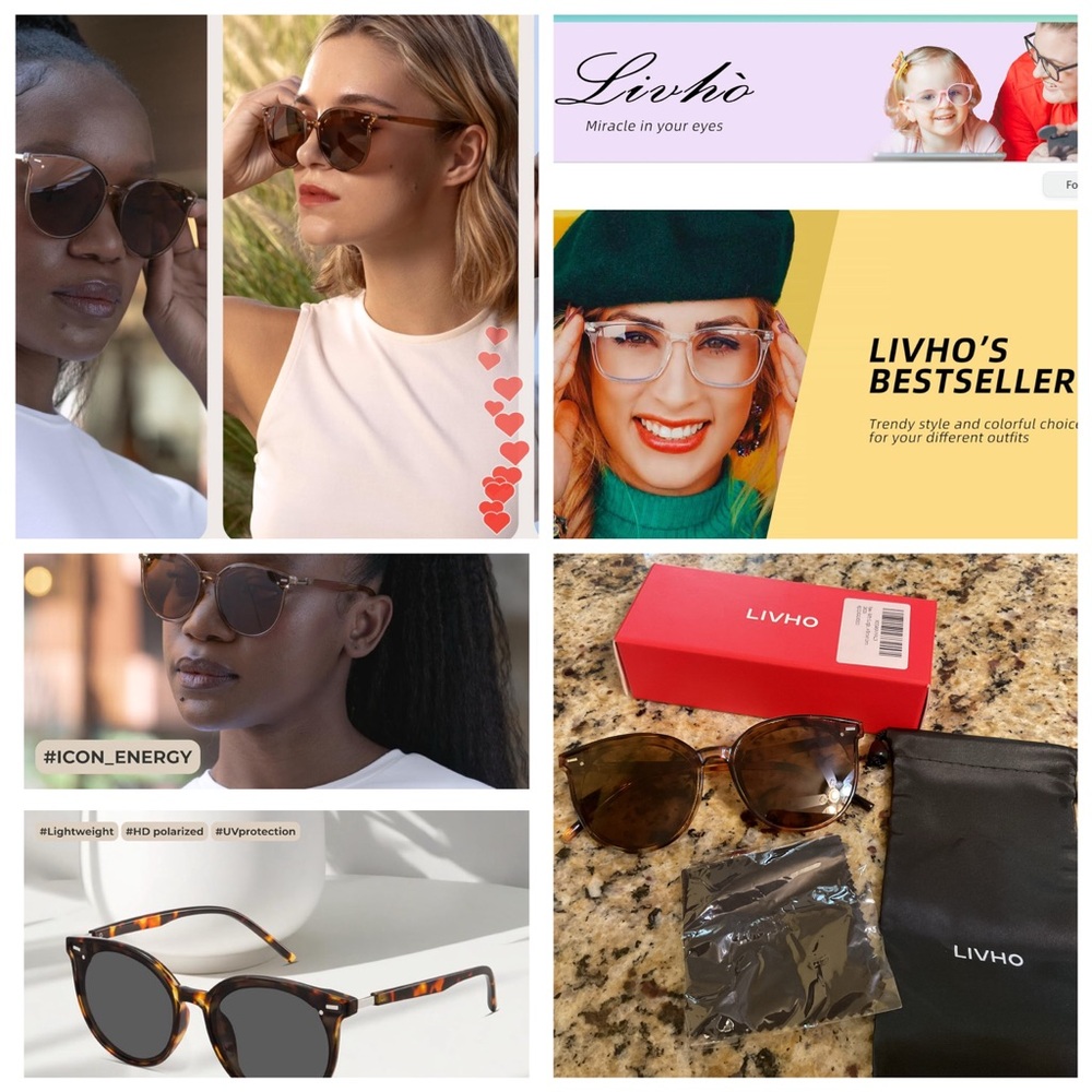 LIVHO NEW WITHOUT TAGS, TRENDY RETRO ROUND OVERSIZED POLARIZED SHADES, BROWN